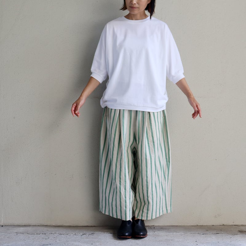 再入荷** atelier naruse アトリエナルセ コットンリネンストライプ