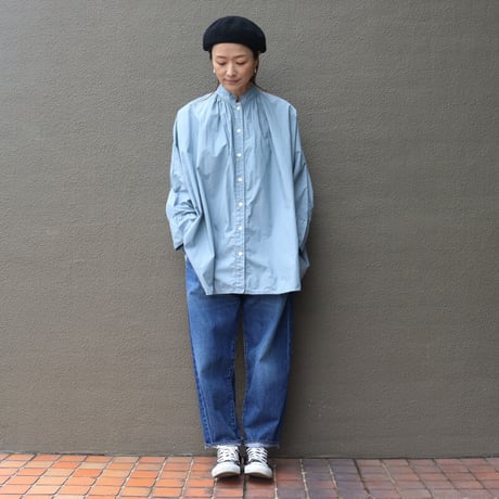 ARTE POVERA アルテポーヴェラ　 タイプライター染めポンチョシャツ　#ホワイト、スモークサックス、ブラック