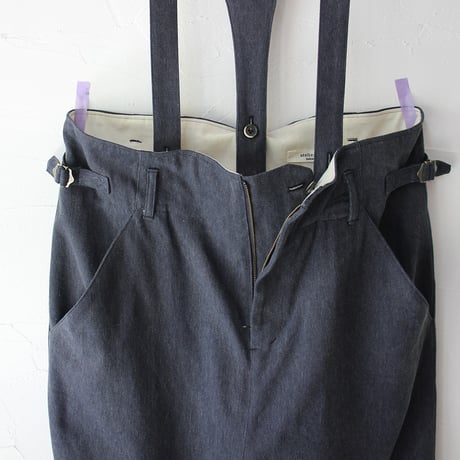 **size2のみSALE**atelier naruse アトリエナルセ　カツラギコットンリネンサスペンダーパンツ　#オリーブ、ネイビー