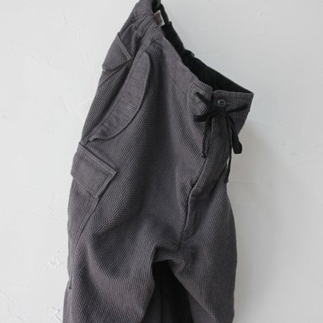 FUNSET OF ART ファンセットオブアート　コットンリネン刺し子バルーンカーゴパンツ　#grey 【送料無料】