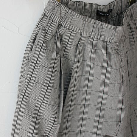 **またまたまた再入荷** TRAVAIL MANUEL トラバイユマニュアル　綿麻チェックバームパンツ #グレー　【送料無料】