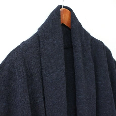 LinenYa ウールパイルショールカーデ　#ネイビー　【送料無料】
