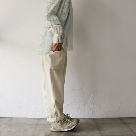 **再入荷** sasanqua by trees サザンカバイツリーズ　10ozカツラギデニムハイドシームトラウザー　#アイボリー、インディゴ　【送料無料】