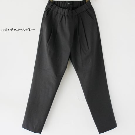 **2024s/s分到着** TRAVAIL MANUEL　トラバイユマニュアル　T/Cツイル2タックスラントパンツ　#チャコールグレー、ブラック【送料無料】