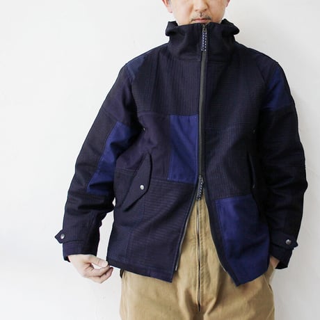 FUNSET OF ART ファンセットオブアート IDGパッチワークハカマデッキジャケット　＃インディゴ　【送料無料】