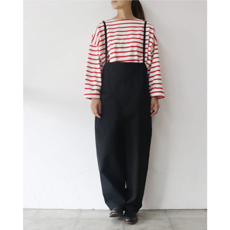 **またまた再入荷** MAGALI マガリ　コットンリネン・サロペットパンツ　#ブラック、デニムブルー
