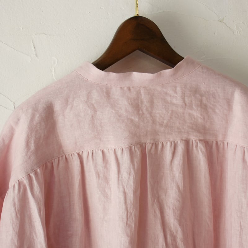 またまた再入荷** LinenYa リネンヤ リネンバンドカラー半袖