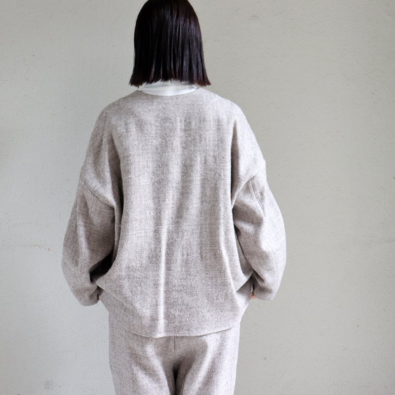 【新品】  atelier naruse / アトリエナルセ | ウールリネンプザムシャツカットソー | F | グレー | レディース atelier naruse アトリエナルセ シェットランドウールリネンスモック