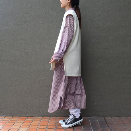 ARTE POVERA アルテポーヴェラ　ハードインレイVネックチュニック　#生成り、黒