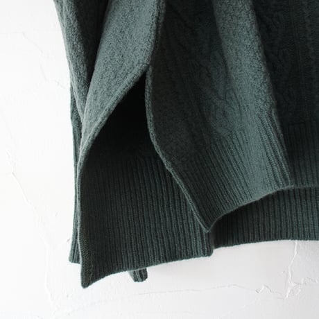 CAERULA PER LIGHTS カエルラ　パウダーウールアランセーター　#ブラック、グリーン　【送料無料】