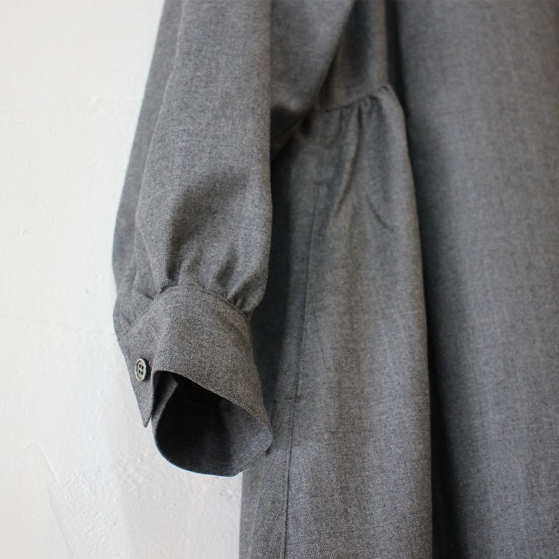 再入荷** LinenYa リネンヤ ウールサキソニー長袖スタンドカラー