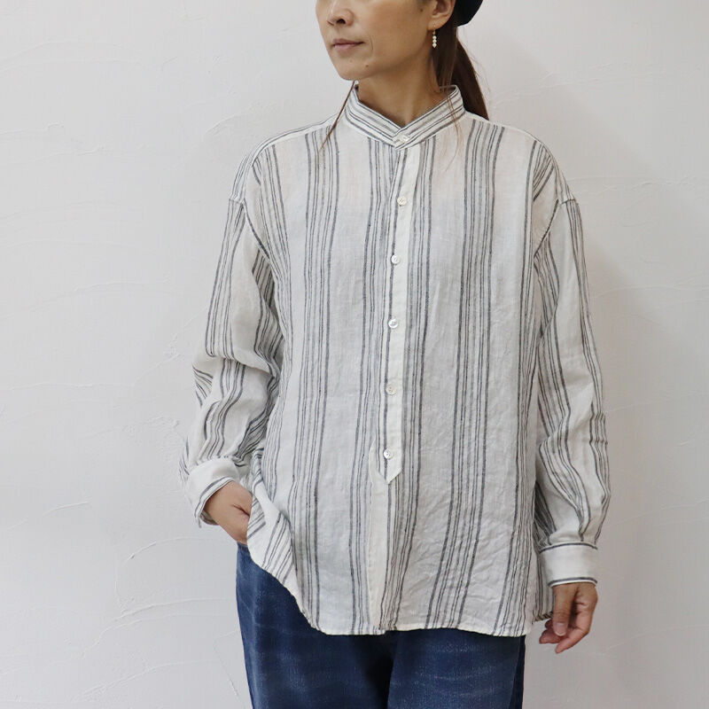 ARTEPOVERAアルテポーヴェラ リネンツイルノーカラーシャツジャケット