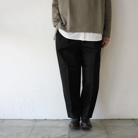 TRAVAIL MANUEL トラバイユマニュアル ブリティッシュツイルズートパンツ　#ブラック