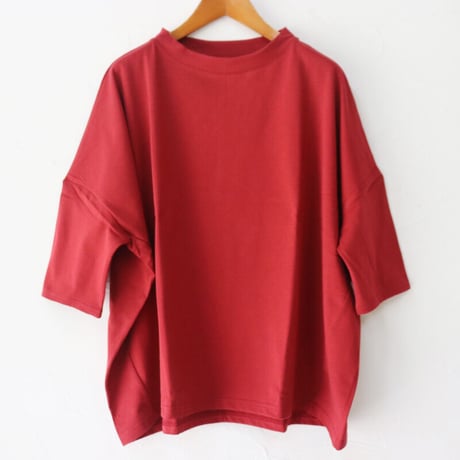 **またまた再入荷** Linenya リネンヤ　コットン天竺7分袖Tシャツ　＃レッド、チャコール、ブラック