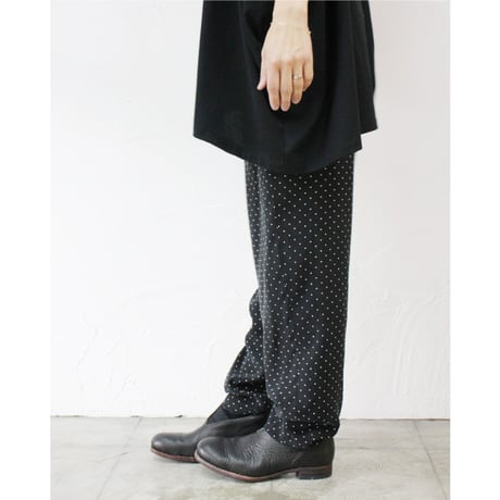 TRAVAIL MANUEL トラバイユマニュアル　キュプラドットガセットパンツ　#ネイビーブラック