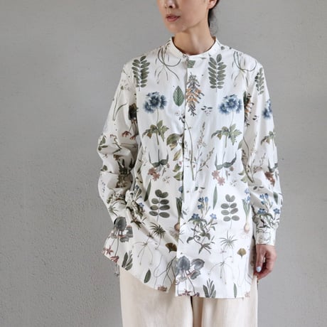 ASEEDONCLOUD アシードンクラウド　Tea garden flower print Standard shirt #off white 【送料無料】