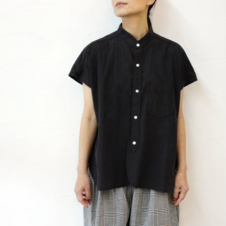 ARTE POVERA アルテポーヴェラ　インドセルビッチスタンドフレンチシャツ　#ホワイト、スミクロ