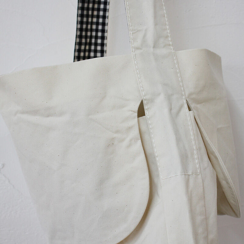 homspun ホームスパン コットンショルダーBAG（大） #生成り、パープル