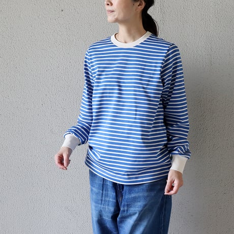 **再入荷**　atelier naruse アトリエナルセ　コットンボーダーカットソー（長袖）cotton border cut&sewn（long sleeves）