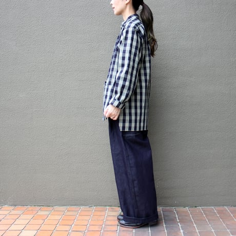 ASEEDONCLOUD アシードンクラウド　HandWerker ハンドベイカー HW light coat #indigo check