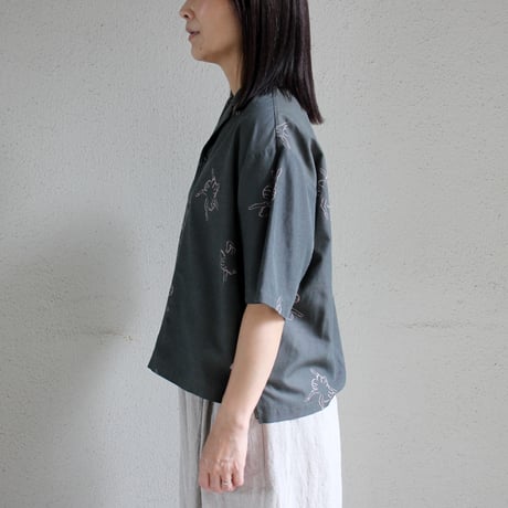 atelier naruse アトリエナルセ　レーヨンコットン開襟シャツ～バレリーナ～ rayon cotton open collar shirt　【送料無料】