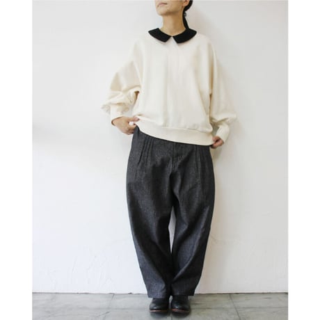 MAGALI マガリ コットンシルケットスウェットプルオーバー　#ブラック、グレー、アイボリー