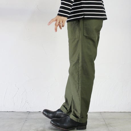 TRAVAIL MANUEL トラバイユマニュアル　バックサテンファティーグパンツ　#オリーブ、カーキ、ブラック　【送料無料】