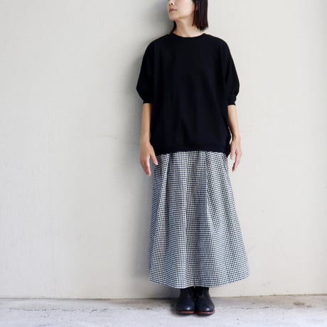 **またまたまた再入荷** LinenYa リネンヤ　コットンシルクタックスカート　#ギンガムチェック