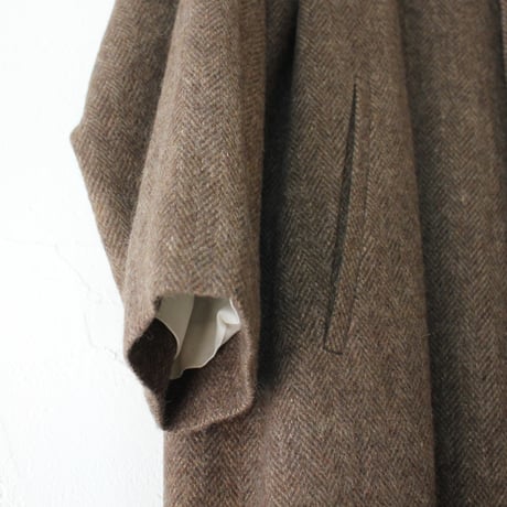 atelier naruse アトリエナルセ　wool linen tweed stand collar coat　ウールリネンツイードスタンドカラーコート