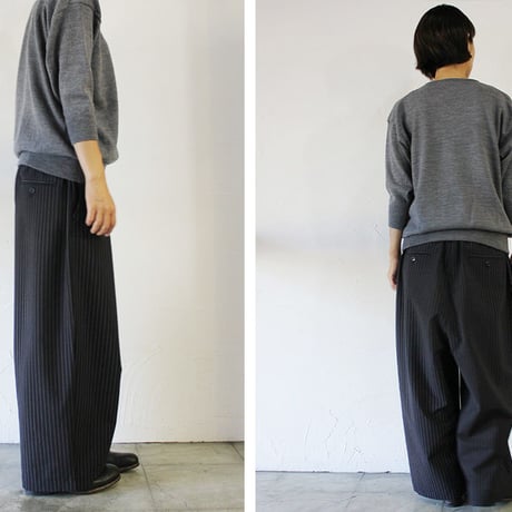 TRAVAIL MANUEL トラバイユマニュアル　T/Rトロレイバーパンツ　#グレー、ブラック、ネイビーストライプ　【送料無料】