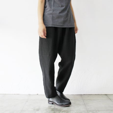 TRAVAIL MANUEL リネンポプリンサドルパンツ　#ブラック、ネイビー、グレー　【送料無料】