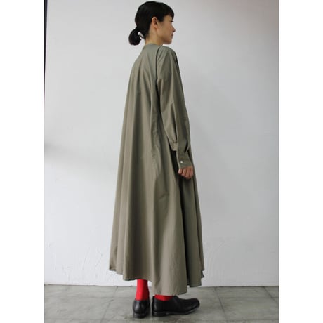 **再入荷** sasanqua by trees サザンカバイツリーズ　プルオーバーライクシャツワンピース　#ブラック、カーキ　【送料無料】
