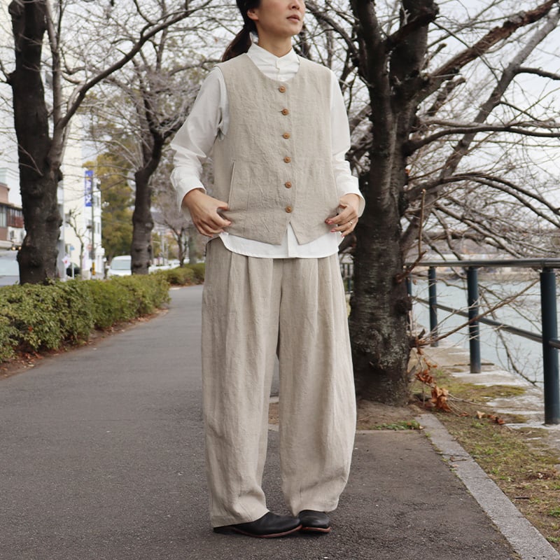 またまた再入荷** atelier naruse アトリエナルセ linen vest リ