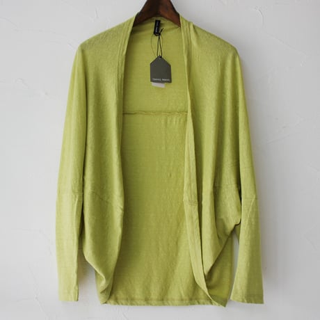 **またまた再入荷** TRAVAIL MANUEL トラバイユマニュアル　リネン天竺ボレロカーディガン　#ブラック、杢グレー、レッド、イエロー　【送料無料】