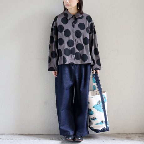 atelier naruse アトリエナルセ　コットンカットソーブラウス　cotton cut&sewn blouse～mizutama～