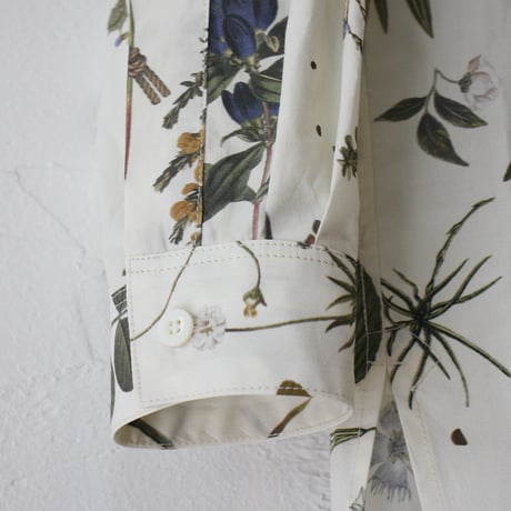 ASEEDONCLOUD アシードンクラウド　Tea garden flower print Standard shirt #off white 【送料無料】