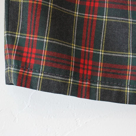 **またまた再入荷** homspun ホームスパン　ウールタータンギャザーパンツ　#ベージュｘサックス、チャコールグレーｘレッド