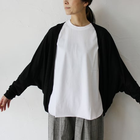 **またまた再入荷** TRAVAIL MANUEL トラバイユマニュアル　リネン天竺ボレロカーディガン　#ブラック、杢グレー、レッド、イエロー　【送料無料】