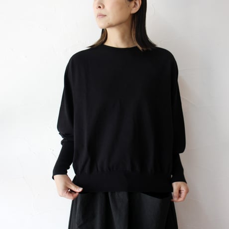 **再入荷** Linenya リネンヤ　as it is.  コットンバルーンスリーブニット　#ブラック