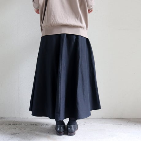 **再入荷** homspun ホームスパン　W/Lラップフレアスカート　#ダークブラウン、ブラック　【送料無料】