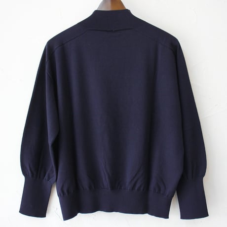 **またまたまた再入荷** LinenYa リネンヤ　as it is.　コットンモックネック長袖ニット　#ブラック、ネイビー　【送料無料】