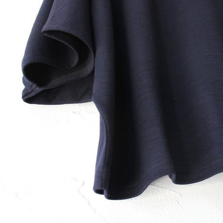 **再入荷**Linenya リネンヤ　ウール天竺ハイネックドルマンベスト　#ネイビー　【送料無料】