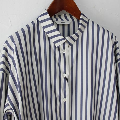 amne アンヌ　STRIPE dolman dress #BLUE