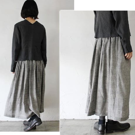 ASEEDONCLOUD アシードンクラウド　cloudcheck working skirt #black　【送料無料