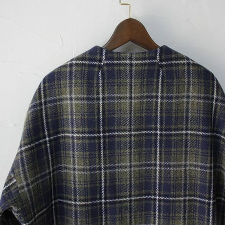 atelier naruse アトリエナルセ　タータンチェックツィードコクーンコート｜tartan check tweed cocoon coat