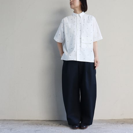 ASEEDONCLOUD アシードンクラウド companion dog print shokuonshitsu workshirts #off white