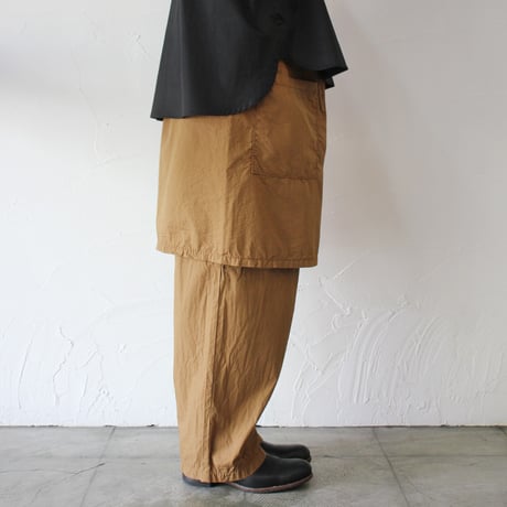 homspun ホームスパン　コットンミニチェックスカート付きパンツ　#オレンジ