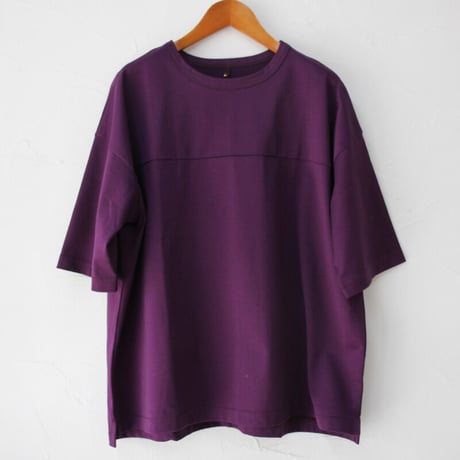 Linenya リネンヤ　コットン天竺オーバーTシャツ　#パープル、カーキ、ネイビー、ブラック