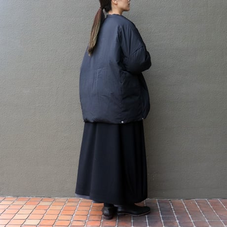 **またまたまた再入荷** LILOU + LILY リルアンドリリー　NO COLLAR DAWN JAKET　ノーカラーダウンジャケット　#ブラック、モカブラウン