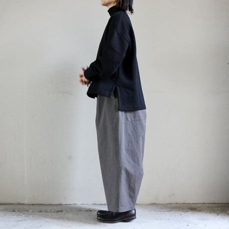 **再入荷** LinenYa リネンヤ　コーデュラ天日干しワッシャータックワイドパンツ　#チャコールグレー 【送料無料】